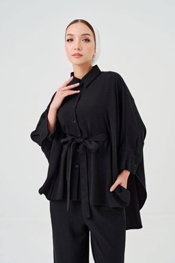 (Pre-order) She Dazzle Lea Caftan Pants set - Black