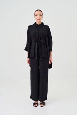 (Pre-order) She Dazzle Lea Caftan Pants set - Black
