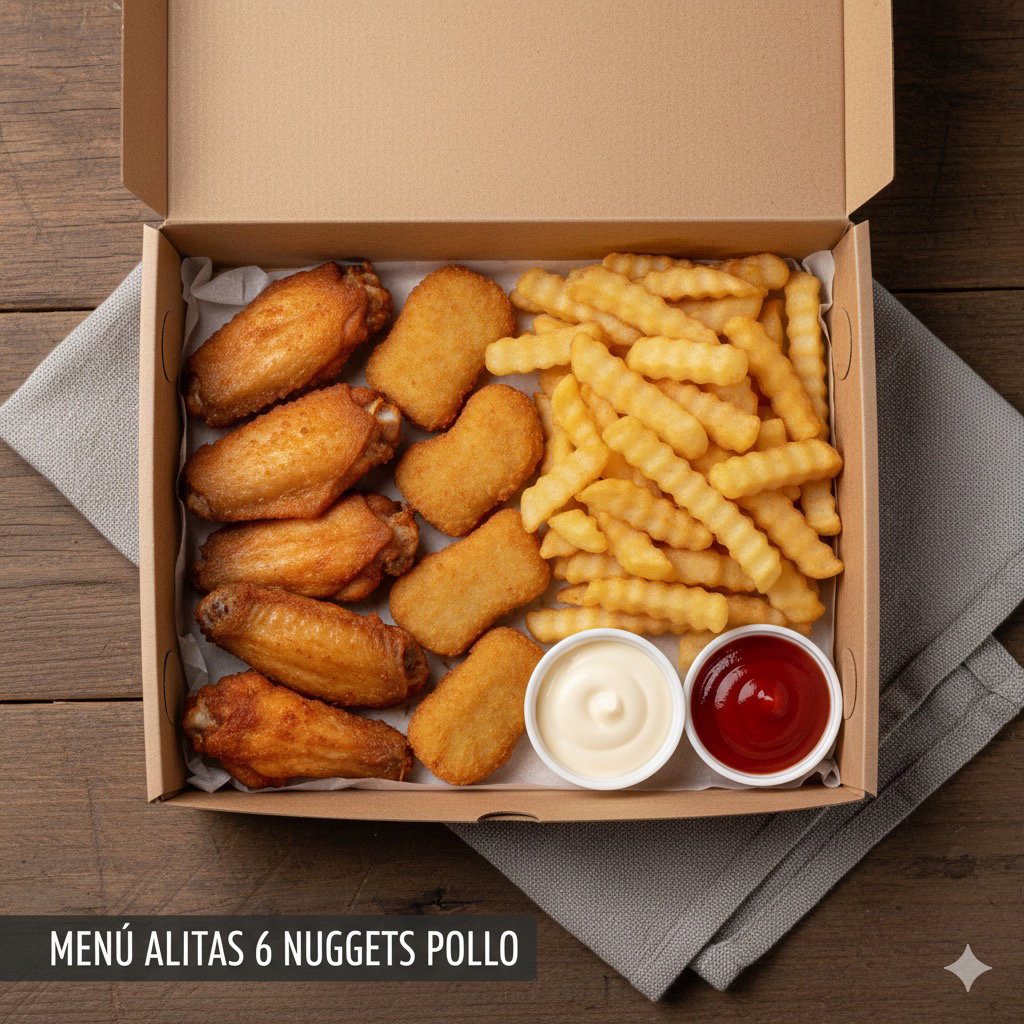 MENÚ ALITAS ó NUGGETS POLLO