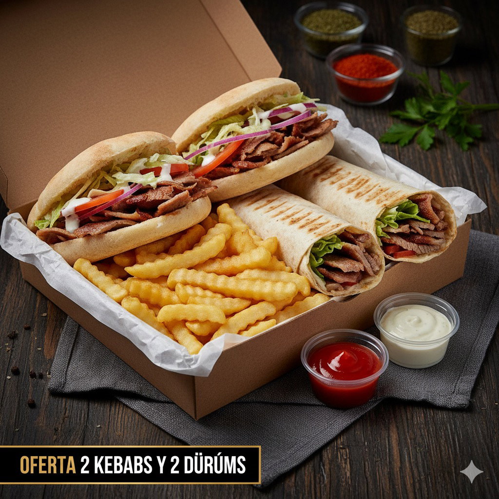 OFERTA 2 KEBABS y 2 DÜRÜMS