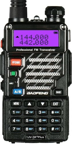 BAOFENG UV-5R+ Plus Two Way Radio, Long Range for Adults Rechargeable with Earpiece, Walkie Talkie for Outdoors, 144-148 420-450MHz, Qualette Series, Blac