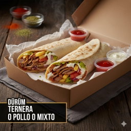 Dürüm Ternera o pollo o mixto
