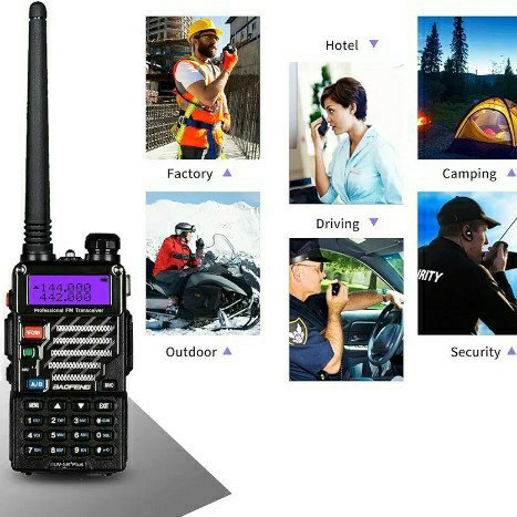 BAOFENG UV-5R+ Plus Two Way Radio, Long Range for Adults Rechargeable with Earpiece, Walkie Talkie for Outdoors, 144-148 420-450MHz, Qualette Series, Blac_1