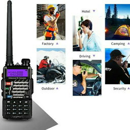BAOFENG UV-5R+ Plus Two Way Radio, Long Range for Adults Rechargeable with Earpiece, Walkie Talkie for Outdoors, 144-148 420-450MHz, Qualette Series, Blac