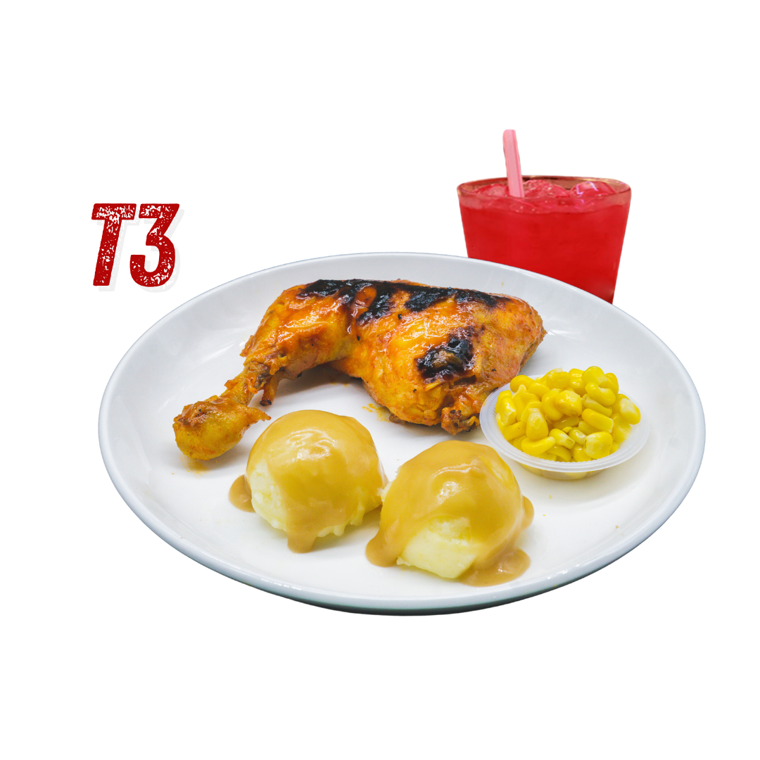 T3 - Quarter (Thigh) with Mashed Potatoes