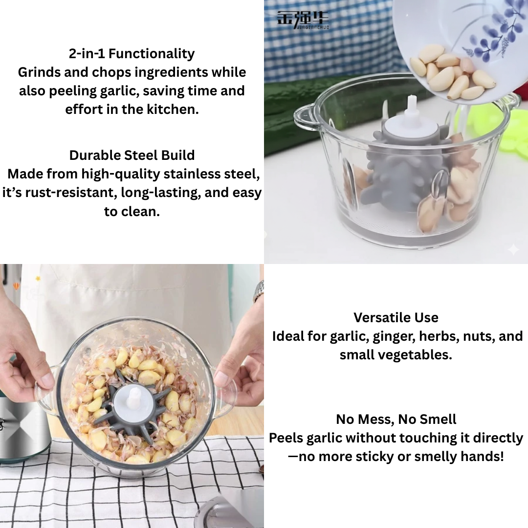 2IN1  STEEL GRINDER CHOPPER GARLIC PEELER_2