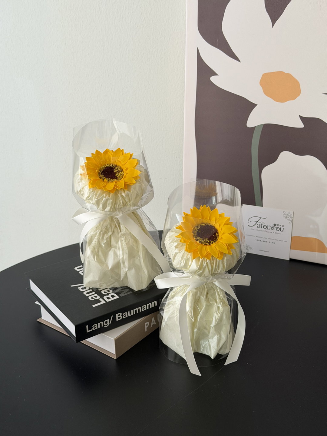 (1S002) XS size 1 Stalk Sunflower Transparent Bouquet 