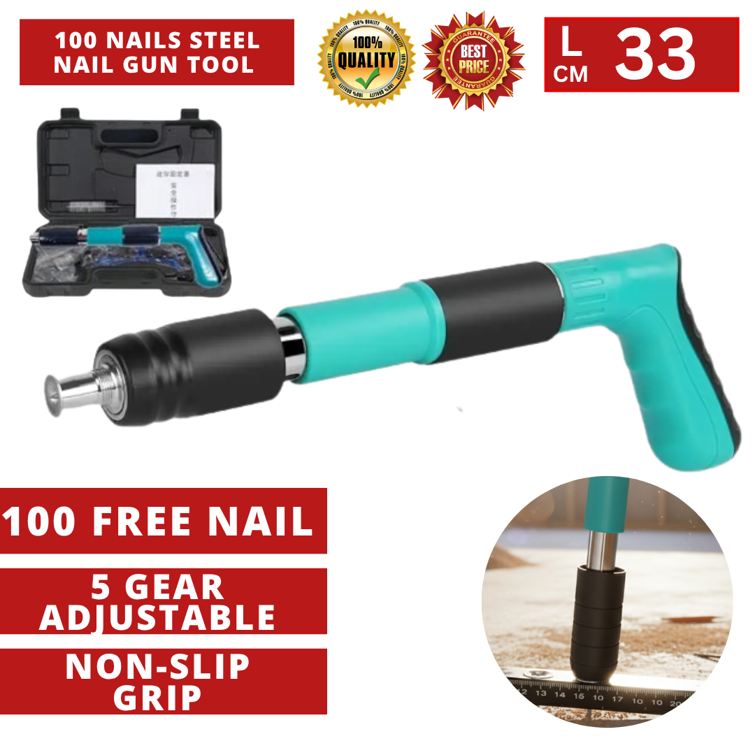 100 NAILS STEEL NAIL GUN TOOL _0