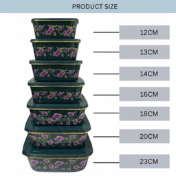 FLORAL FOOD CONTAINER MICROWAFE SAFE - 7IN1