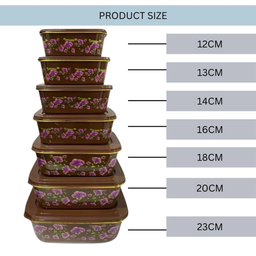 FLORAL FOOD CONTAINER MICROWAFE SAFE - 7IN1
