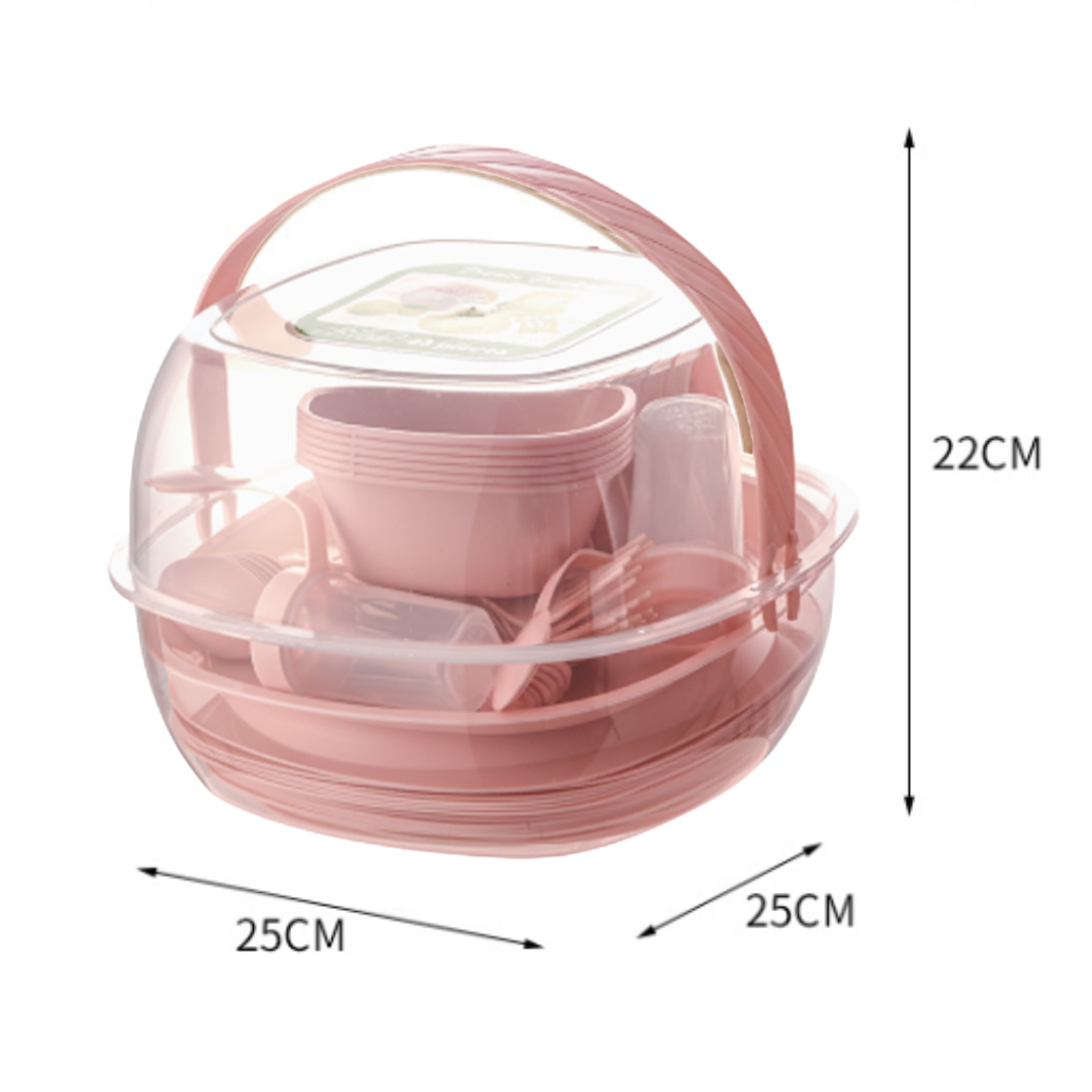 48PCS TRAVEL PICNIC CAMPING TABLEWARE SET _4