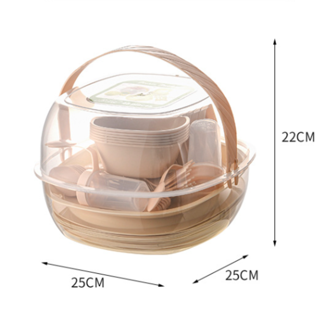 48PCS TRAVEL PICNIC CAMPING TABLEWARE SET _5