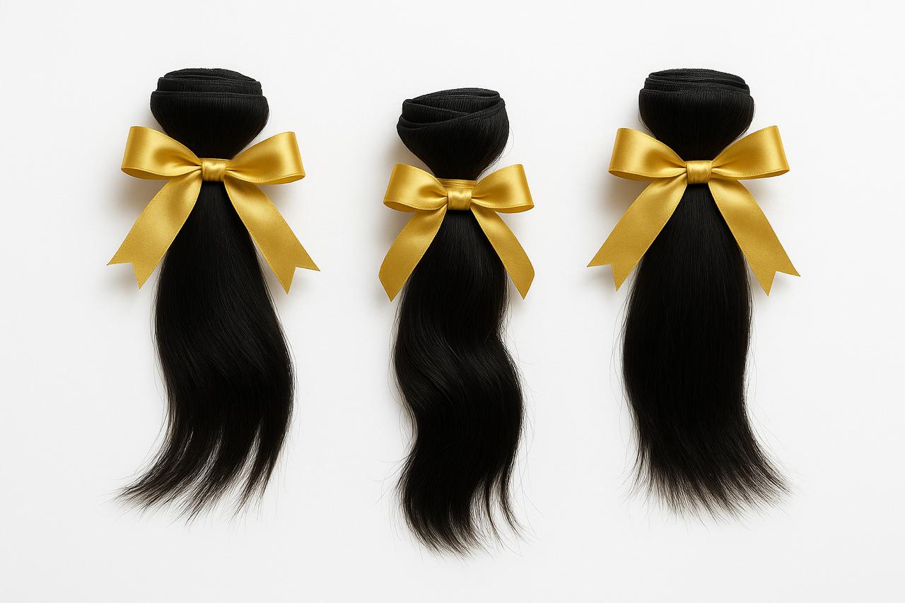 3 Pack 10inch Human hair bundles _0