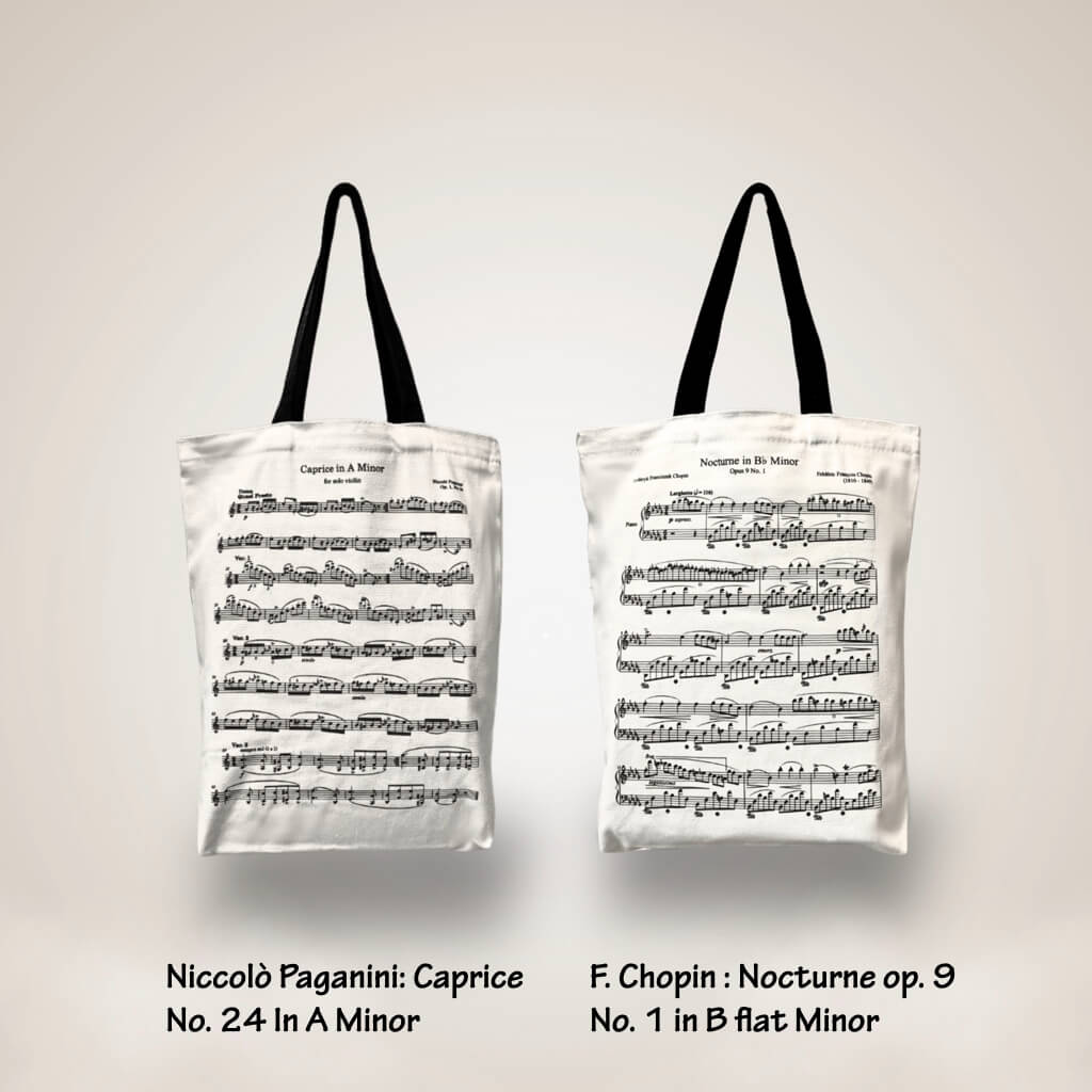 The Happy Music Score Tote Bag
