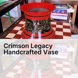 Crimson Legacy Handcrafted Vase – Traditional Maldivian Lacquer Art