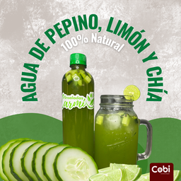 Agua de Pepino, Limón y Chía