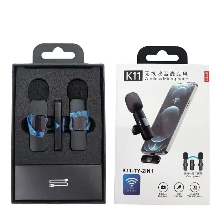 Microphone cravate K9 K11 K35 sans fil pour diffusion en direct mobile rechargeable pour téléphone portable_8