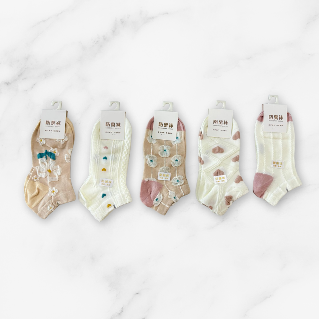 (10221)- 5 Pair (Random) Women’s Low-Cut Socks – Cotton, Casual, Breathable & Minimal Style_5