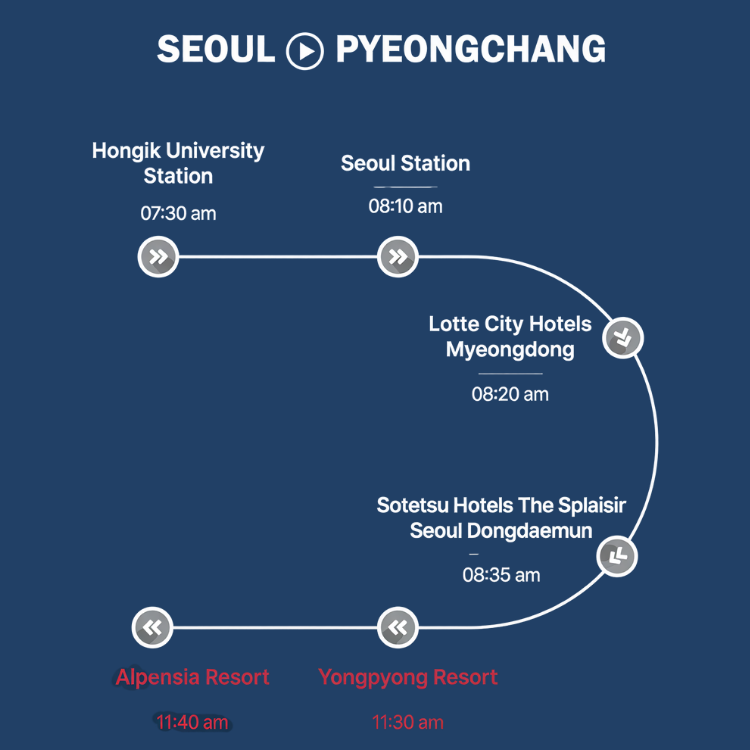 ONE WAY TRIP SNOW BUS [SEOUL -> PYEONGCHANG]_1