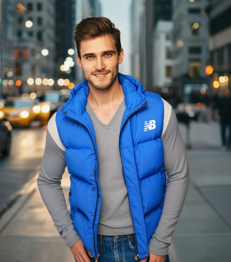  NB Blue Down Winter Jacket For Men   | Blue | | Mens Jacket  