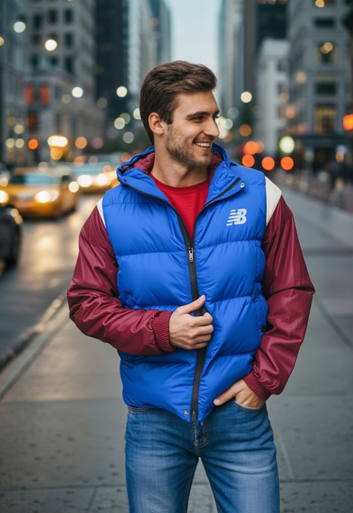  NB Blue Down Winter Jacket For Men   | Blue | | Mens Jacket  _1
