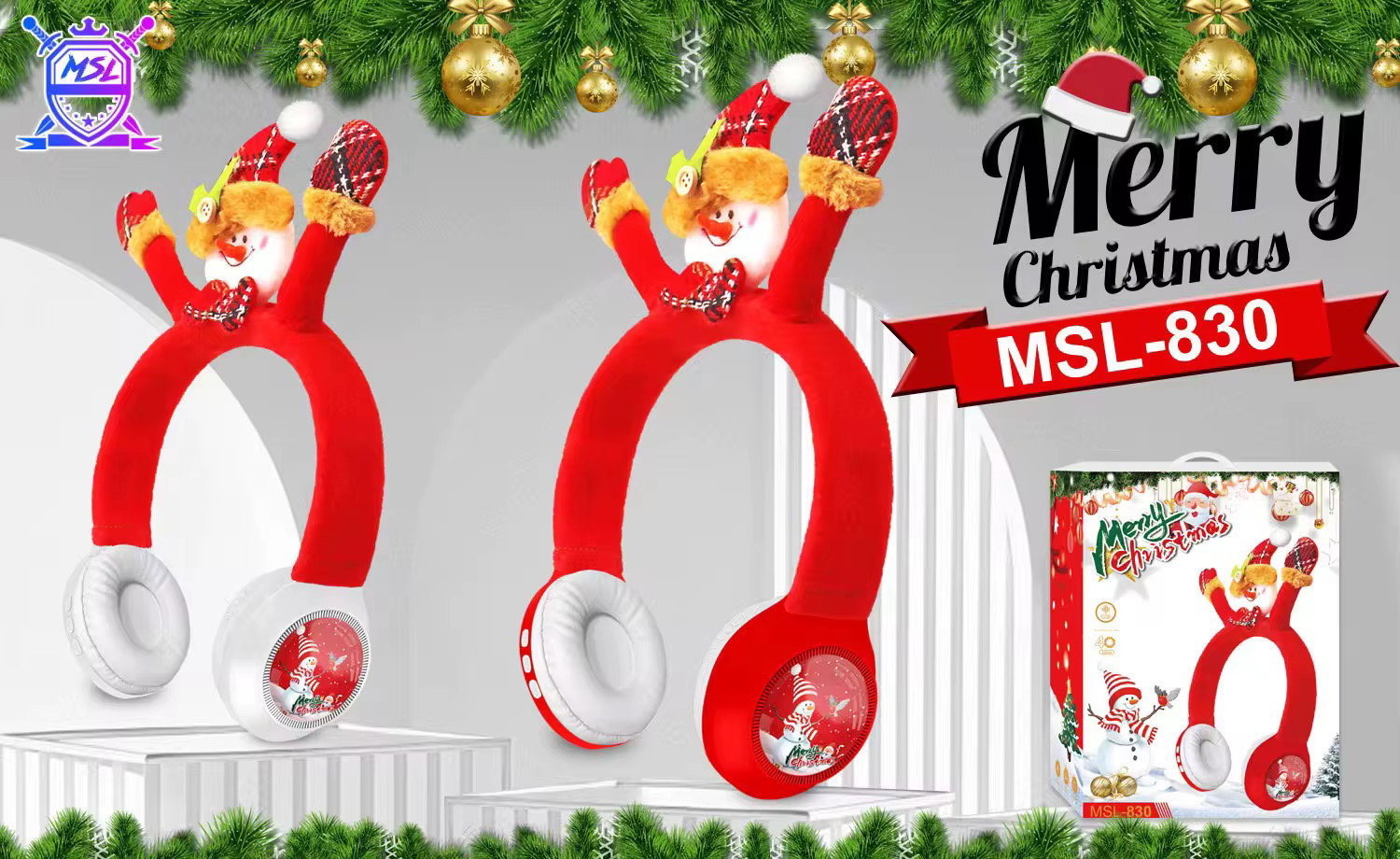 Casque Bluetooth MSL-830 – Édition Joyeux Noël 🎅_3