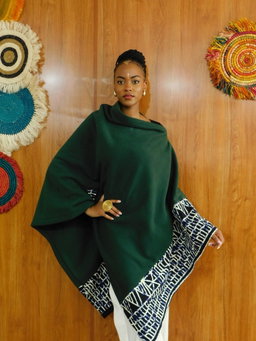 Ascili Popping Poncho - Dark Green
