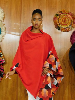 Ascili Popping Poncho - Red