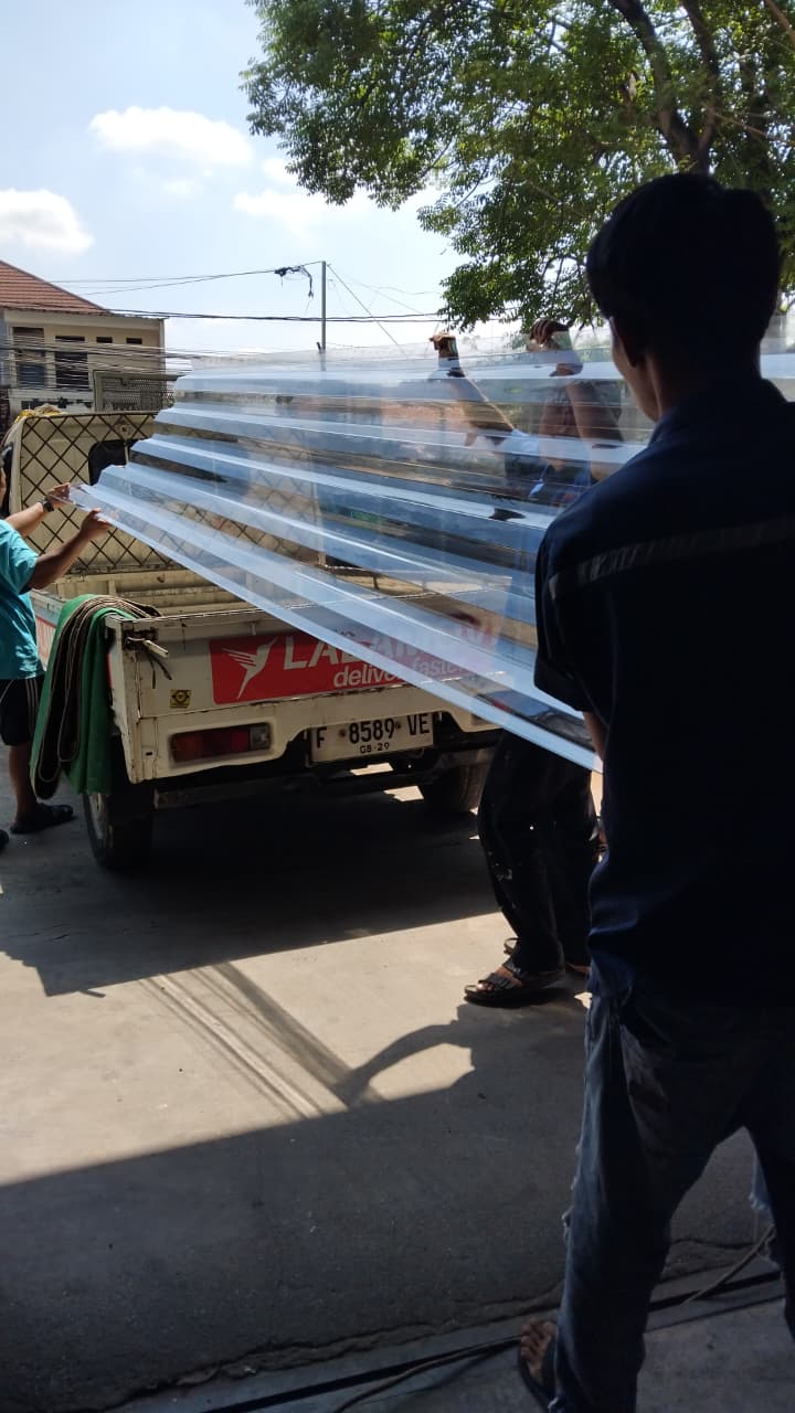 Transparan Alderon TE 830 1.2mm single layer skylight alderon bahan p e t _3