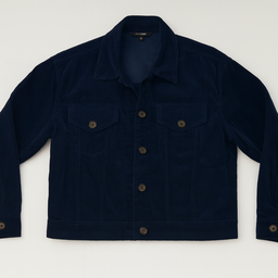 Chaqueta azul de pana estilo clásico - Size M
