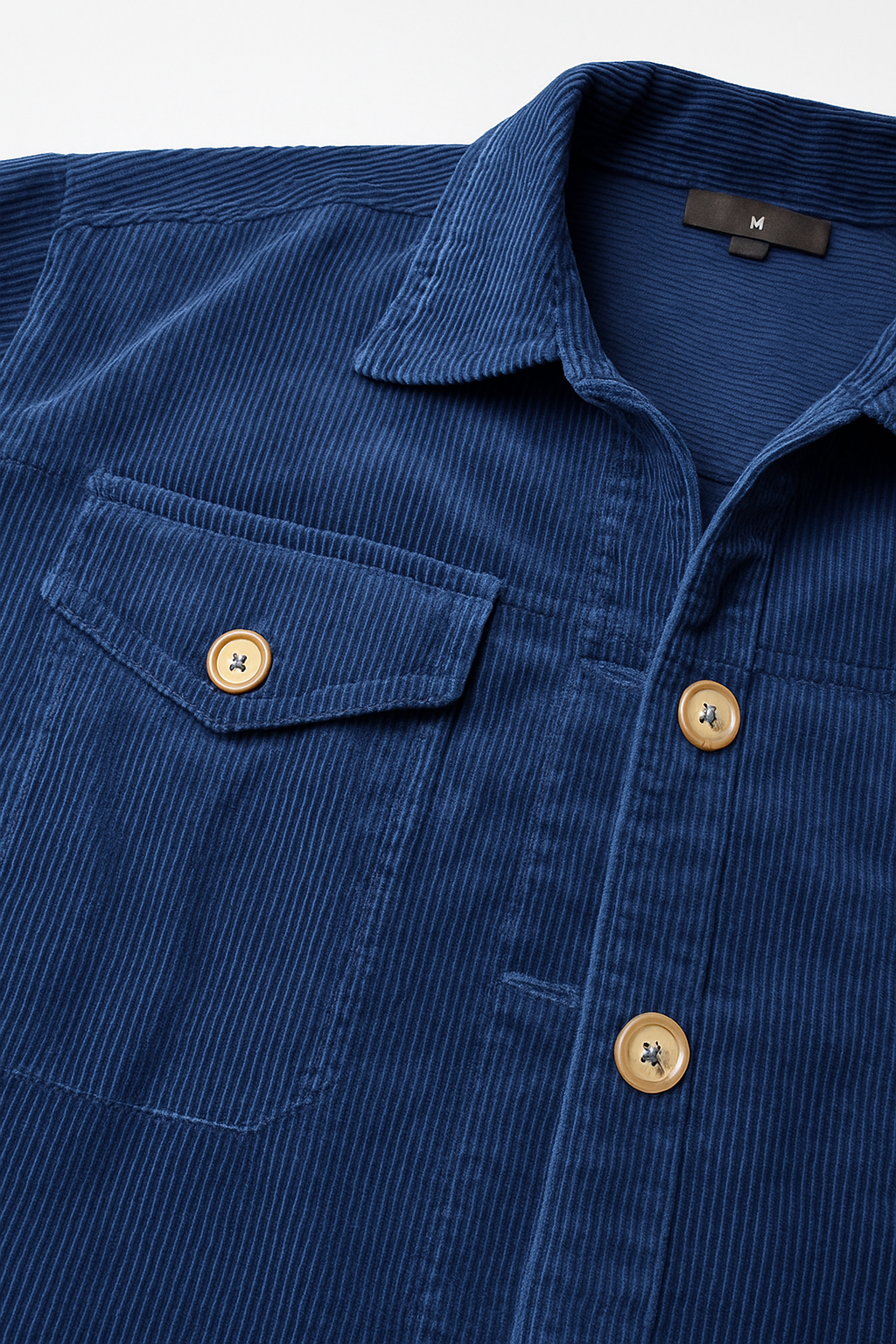 Chaqueta azul de pana estilo clásico - Size M_1