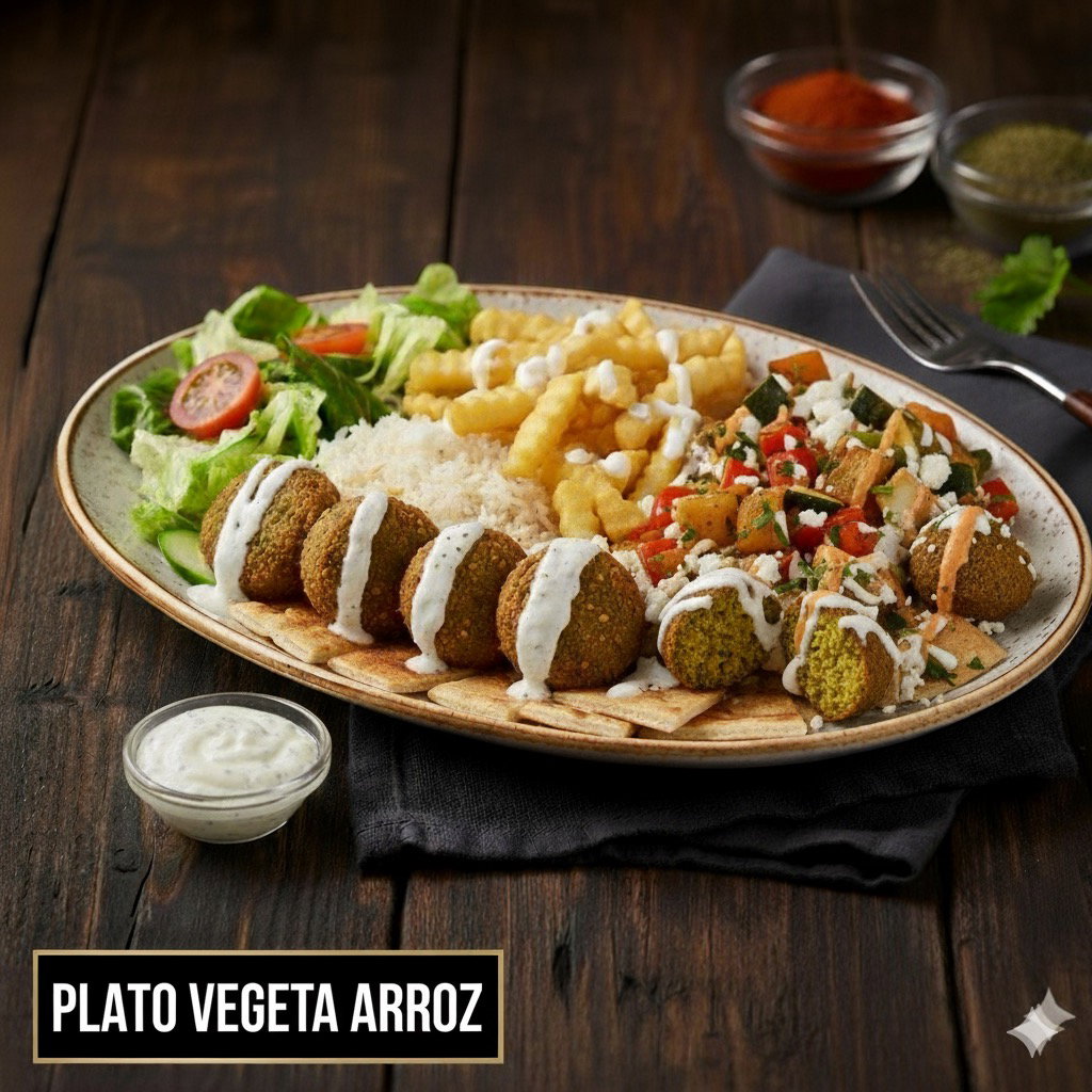 Plato vegetal con arroz