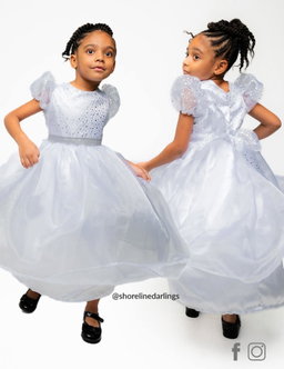 WHITE SPARKLE DRESS Older Girls