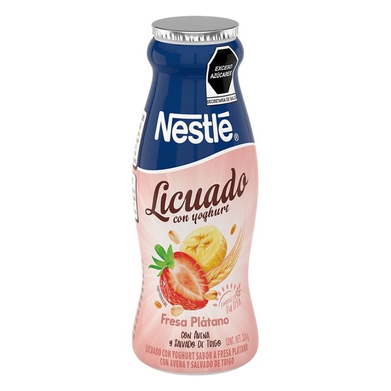 Licuado con Yogurt Nestle Sabor Fresa Plátano 500g
