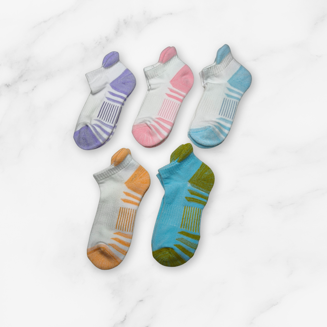 [10210] - 5 Pairs Women’s Low-Cut Cotton Socks – Soft, Breathable & Versatile _1