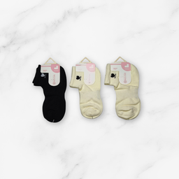 [10212] - 3 Pairs Women’s Low-Cut Cotton Socks – Trendy, Breathable & Sweat-Absorbing 