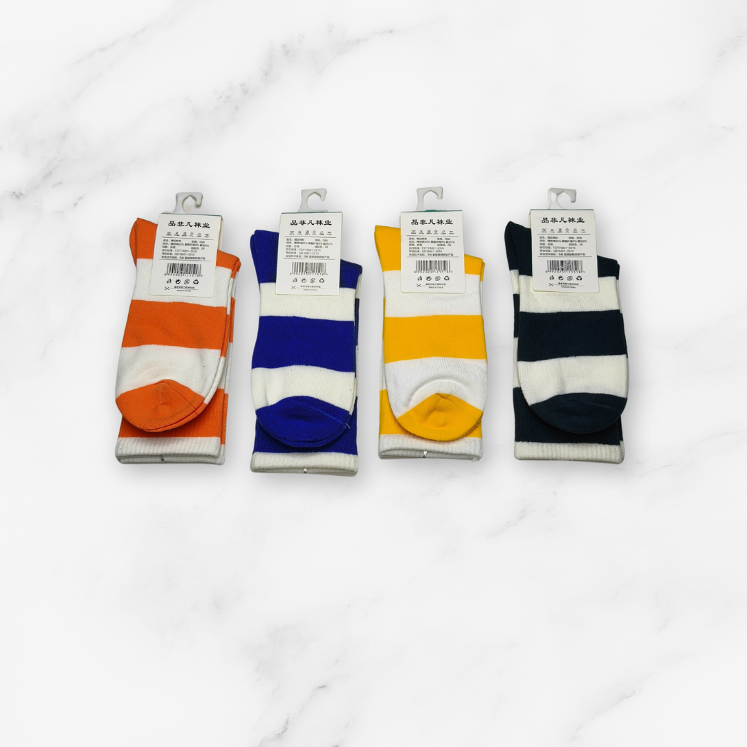 [10213] - 3 Pairs Women’s High-Cut Cotton Socks – Soft, Breathable & Sweat-Absorbing _2
