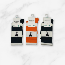 [10213] - 3 Pairs Women’s High-Cut Cotton Socks – Soft, Breathable & Sweat-Absorbing 