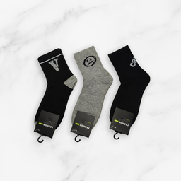 [10216] - 3 Pairs Men’s High-Cut Cotton Socks – Breathable, Odor-Resistant & Sweat-Absorbing 