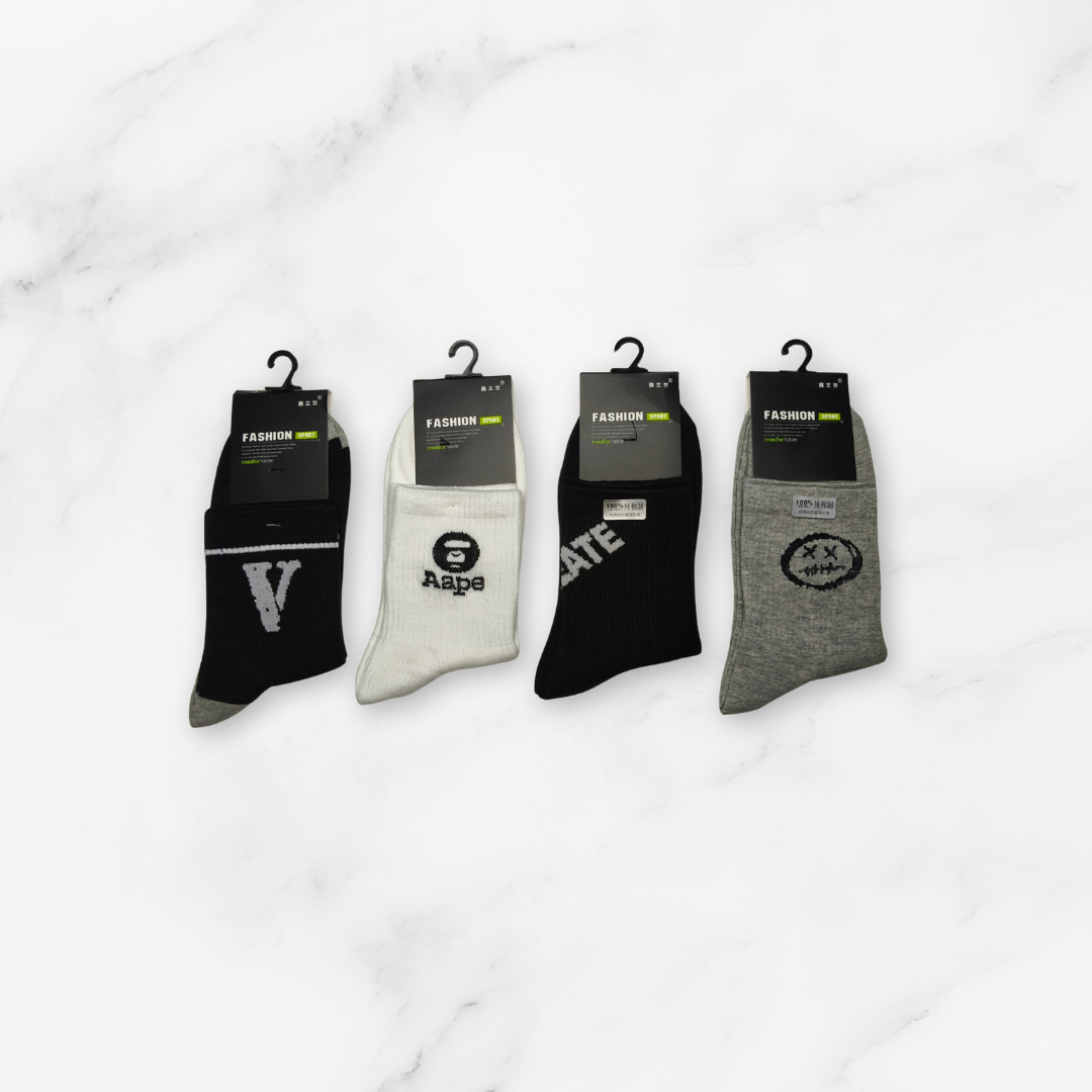 [10216] - 3 Pairs Men’s High-Cut Cotton Socks – Breathable, Odor-Resistant & Sweat-Absorbing _1