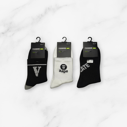 [10216] - 3 Pairs Men’s High-Cut Cotton Socks – Breathable, Odor-Resistant & Sweat-Absorbing 