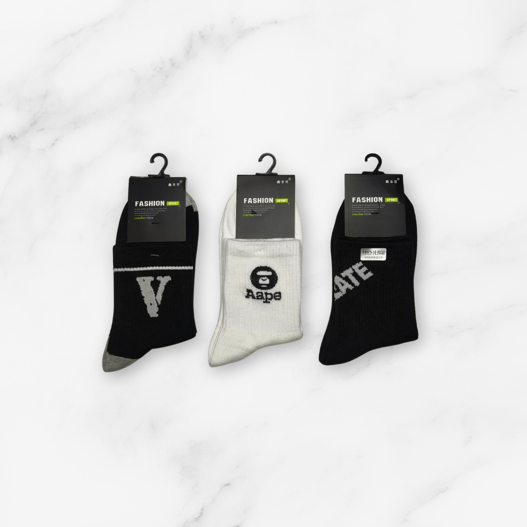 [10216] - 3 Pairs Men’s High-Cut Cotton Socks – Breathable, Odor-Resistant & Sweat-Absorbing _8