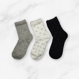 [10226] - 4 Pairs Women’s High-Cut Cotton Socks – Breathable