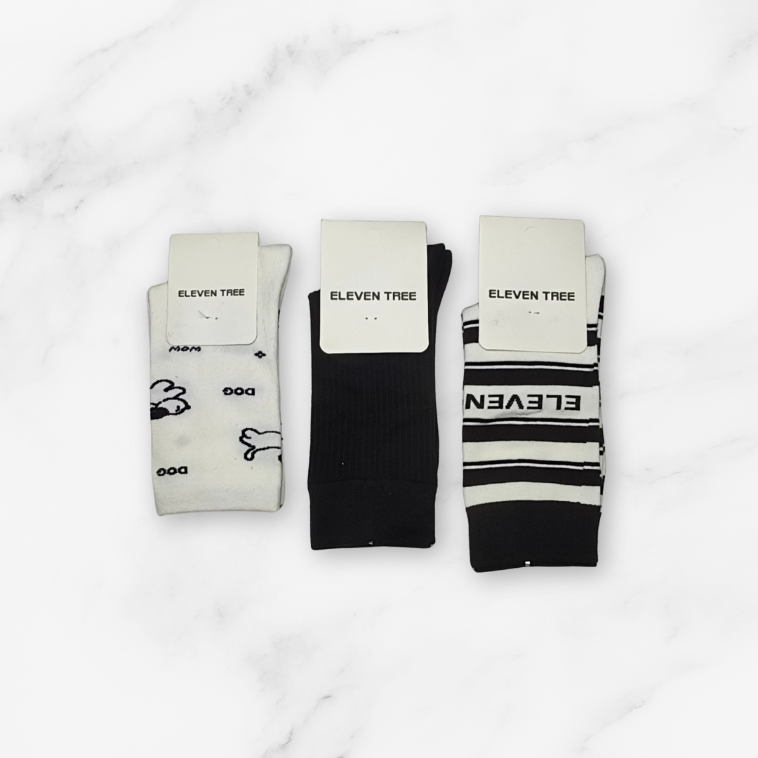 [10228] - 5 Pairs Women’s High-Cut Cotton Socks – Minimal, Breathable & Versatile _6