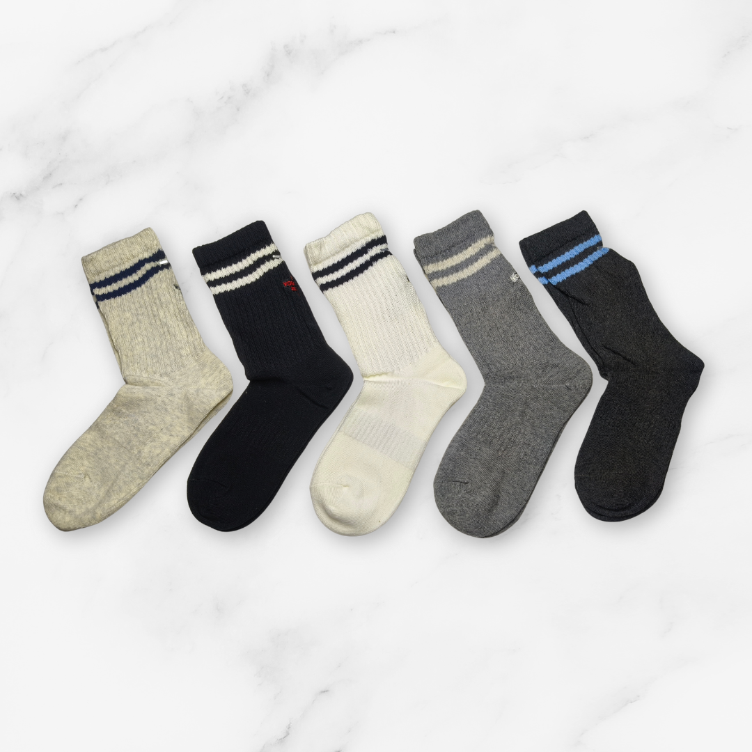 [10229] - 5 Pairs Women’s High-Cut Cotton Socks – Breathable, Soft & Sweat-Absorbing _1