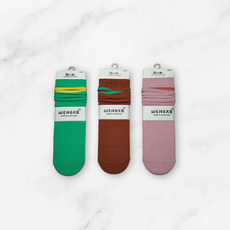[10231] - 5 Pairs Women’s High-Cut Cotton Slouch Socks – Minimal, Soft & Breathable 