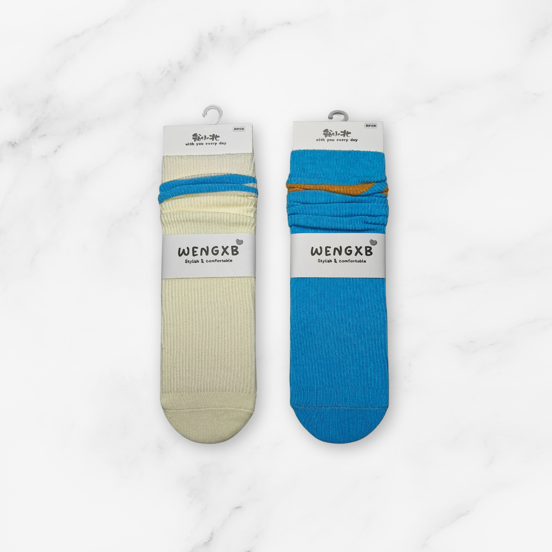 [10231] - 5 Pairs Women’s High-Cut Cotton Slouch Socks – Minimal, Soft & Breathable _3