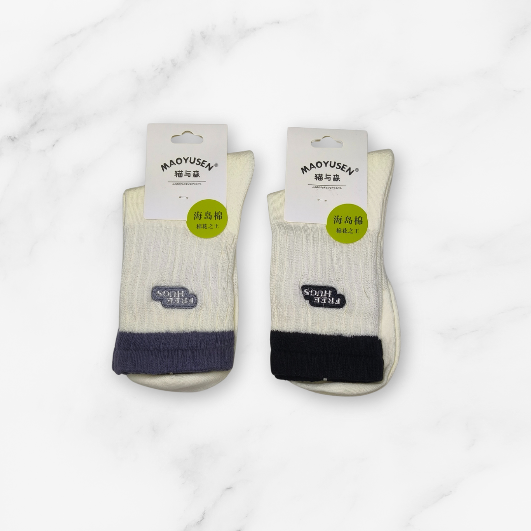 [10232] - 5 Pairs Women’s High-Cut Cotton Socks – Breathable, Minimal & Sweat-Absorbing _5