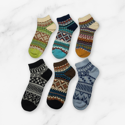 [10234] - 3 Pairs Women’s Low-Cut Cotton Socks – Trendy, Breathable & Casual 