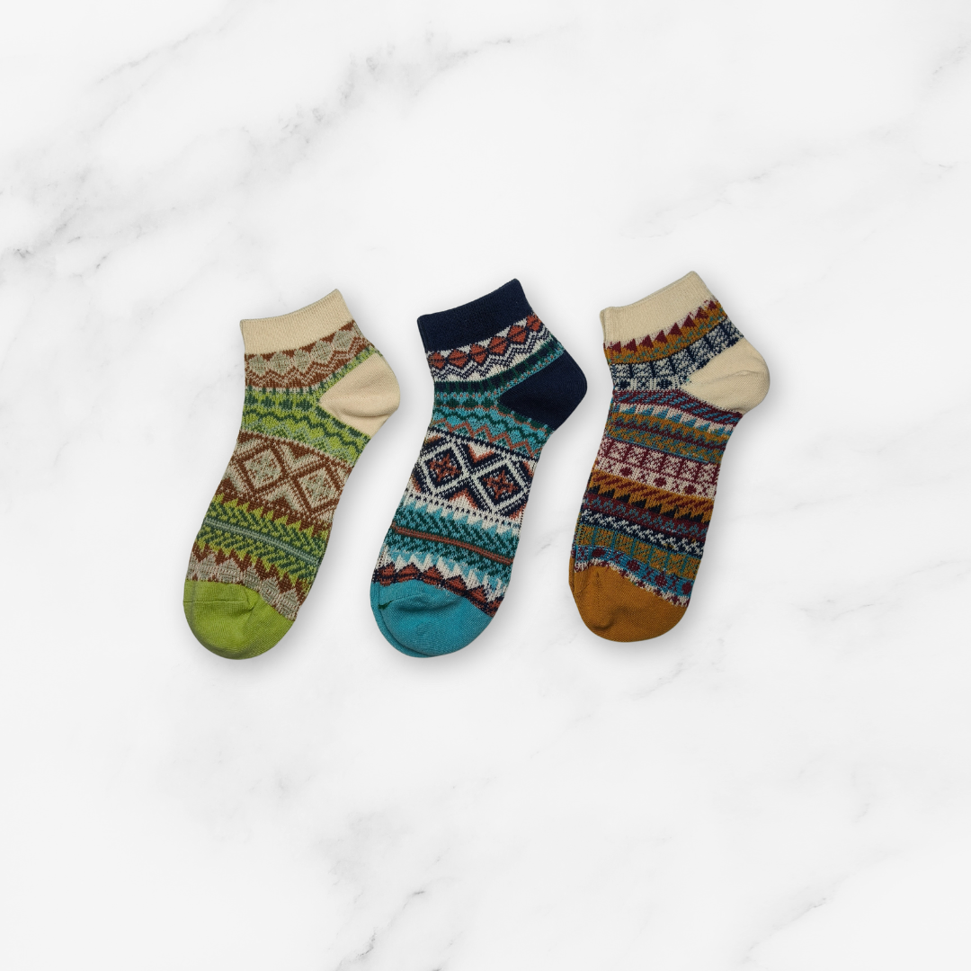 [10234] - 3 Pairs Women’s Low-Cut Cotton Socks – Trendy, Breathable & Casual _5